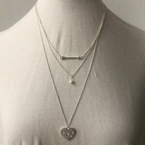 Paloma Ellie Delicates 3 Layered Necklace silver